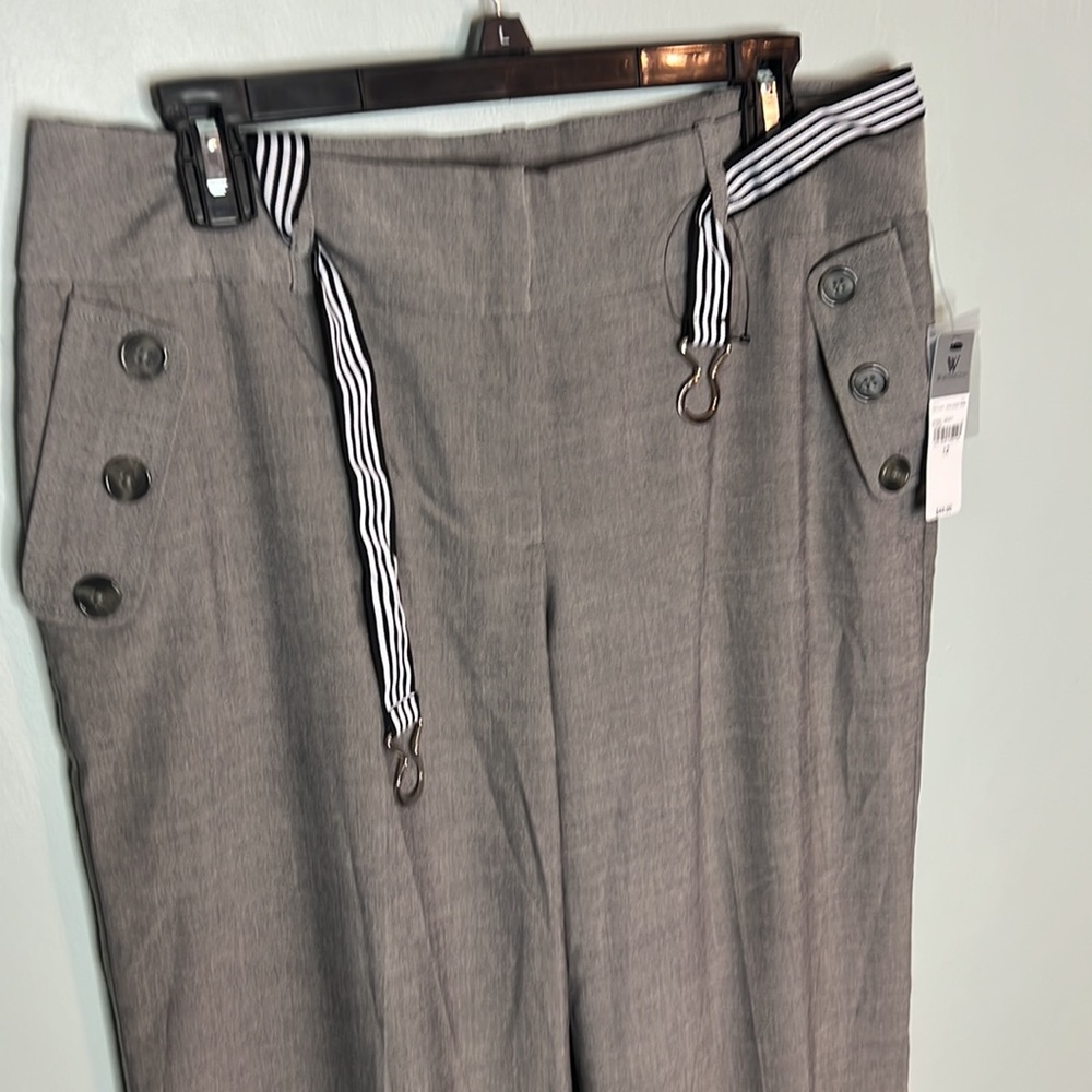 NWT Dead Stock Worthington Modern Fit Dress Pants With Wide Leg & Belt- 12 - Picture 2 of 6